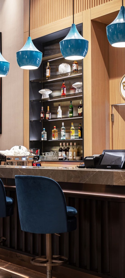 the lobby bar area of the Karavansaray Turkistan Hotel