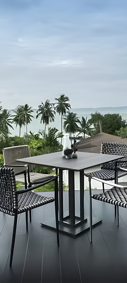 a dining area at the Barceló Coconut Island resort in Phuket, Thailand