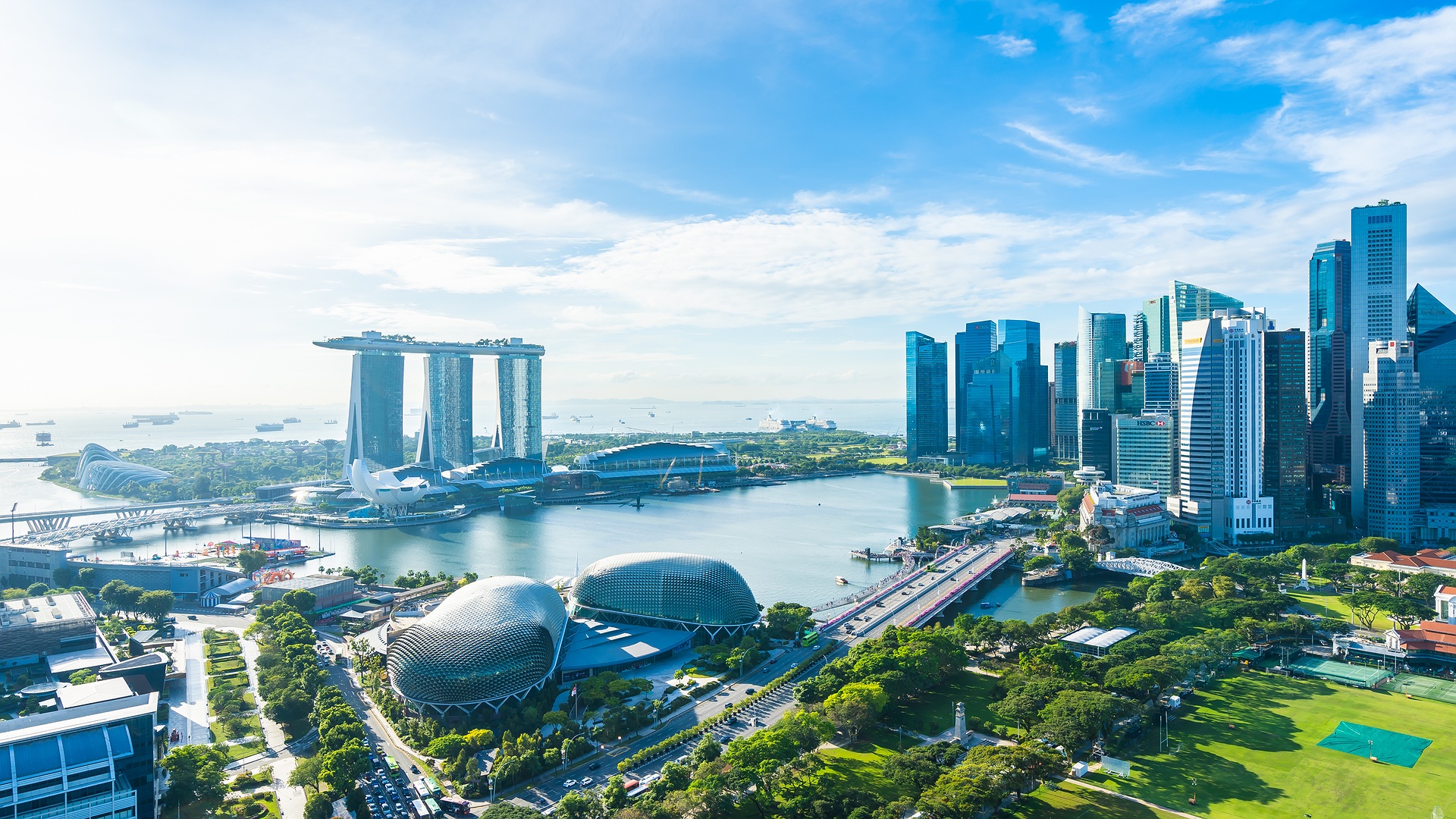iconic Marina Bay area in Singapore