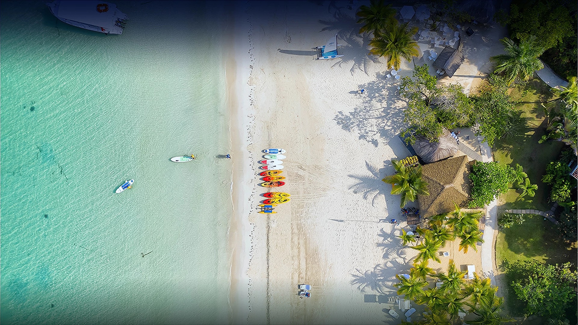 high-angle view of couples swept away