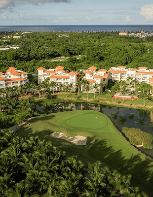 an aerial view of the Iberostar Waves Punta Cana and Iberostar Waves Dominicana all-inclusive resort complex in the Dominican Republic