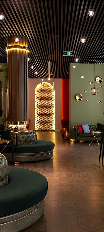 the lobby bar area of the Mövenpick Hotel Samarkand