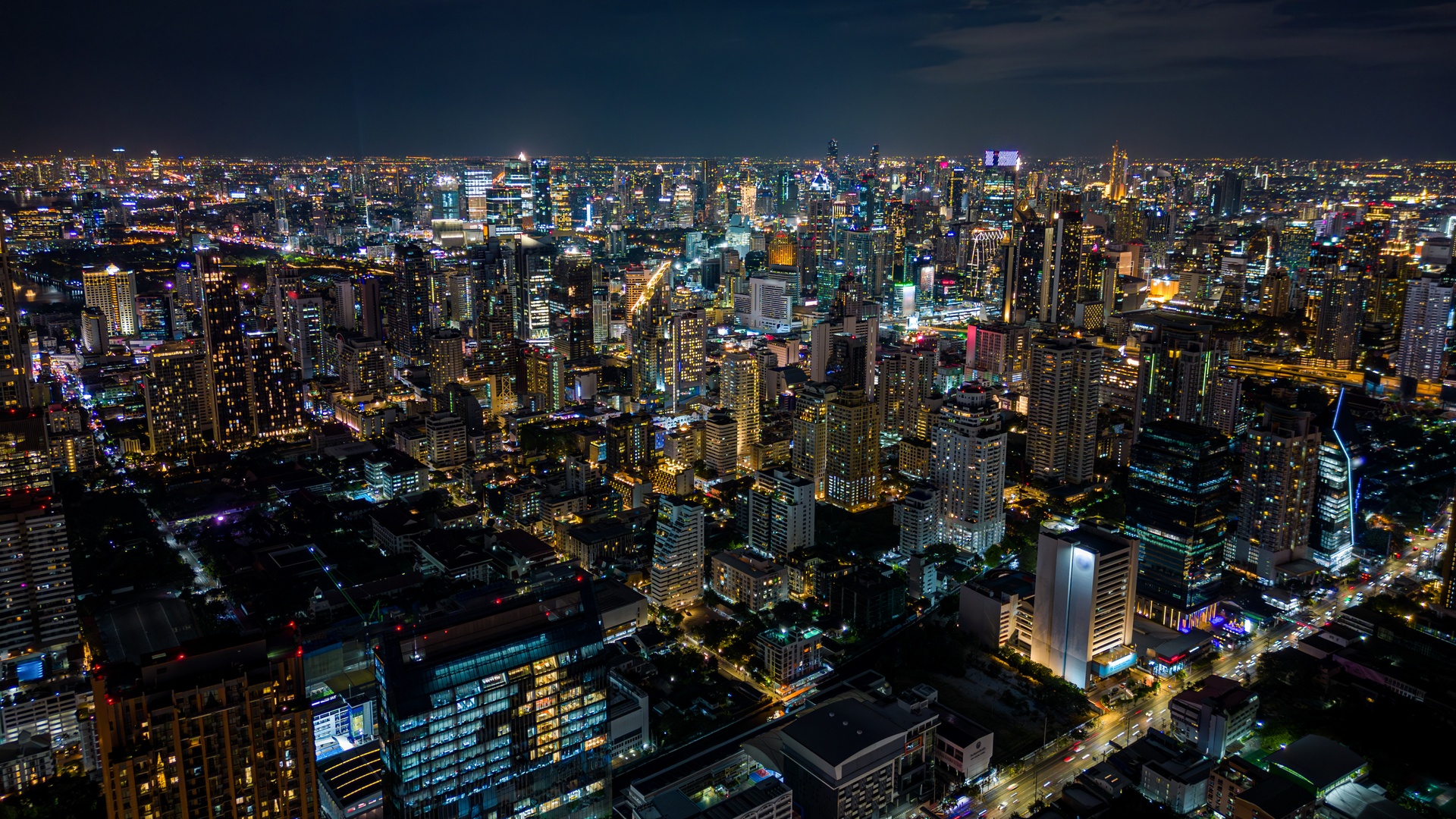 Bangkok city skyline at night