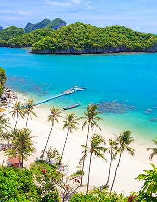 view of Promthep Cape and Nai Harn Beach in Phuket, Thailand