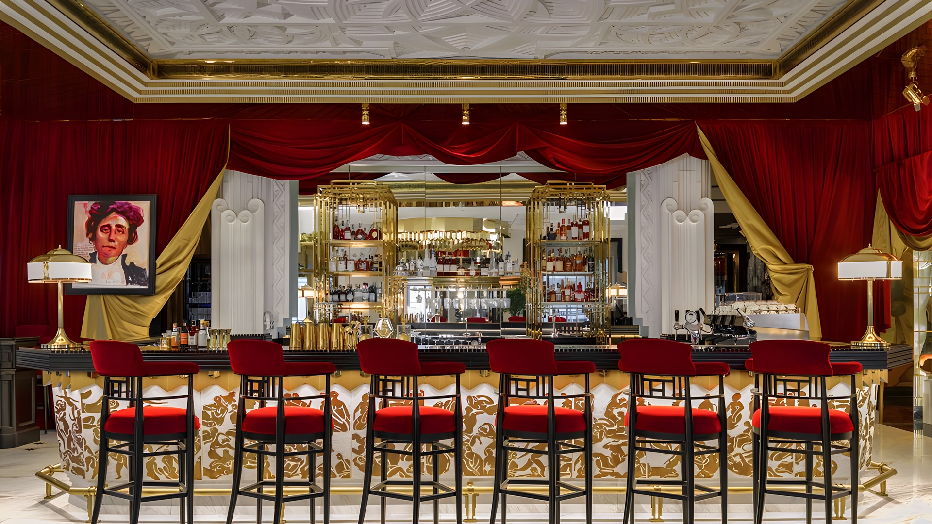 interior of the Diva's Lounge, a bar located within the Capella Hanoi hotel in Vietnam.