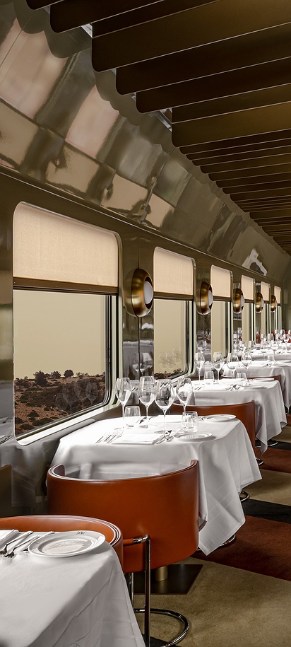 Dining car of the La Dolce Vita Orient Express