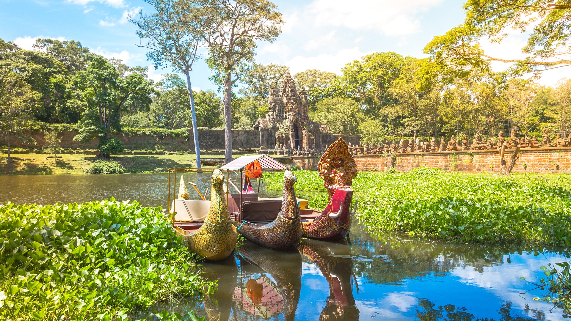 South Gate of Angkor Thom in Cambodia