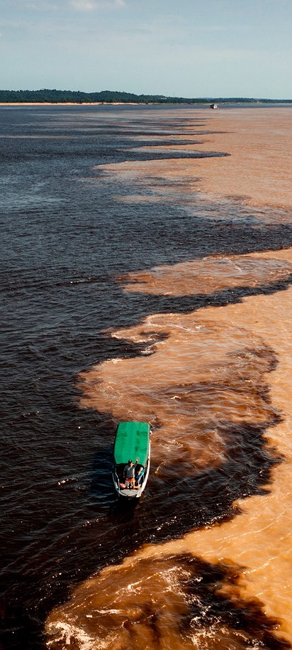 Meeting of Waters" (Encontro das Águas) near Manaus, Brazil