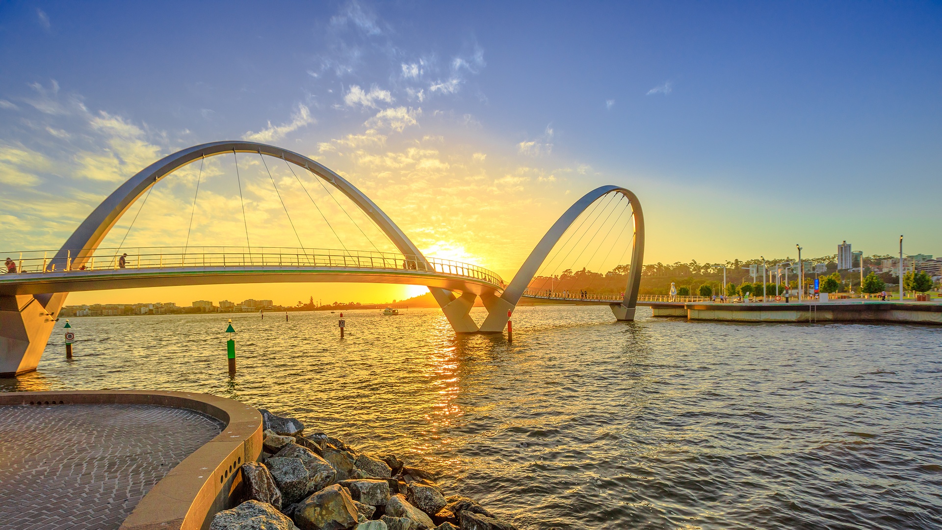Elizabeth Quay Bridge in Perth, Australia