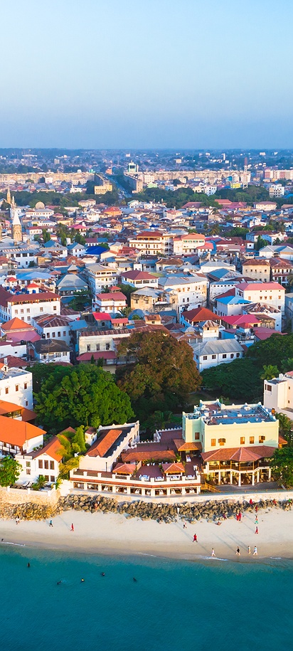 Aerial view of Stone Town, Zanzibar