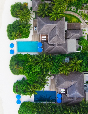 Aerial view of Dusit Thani Maldives