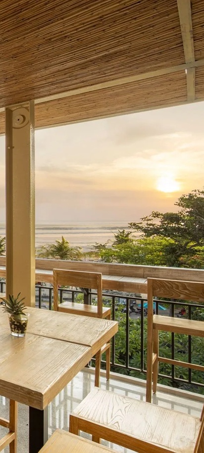 the Tao Beach House restaurant and bar located at the Away Bali Legian Camakila Resort in Bali