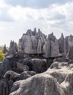 view from the open-sided main mess tent at Mandrare River Camp in southern Madagascar