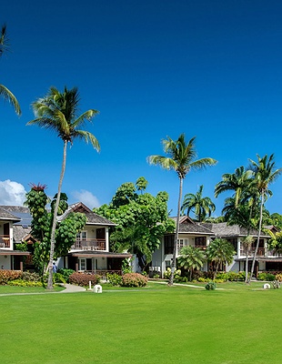 an aerial view of the Calabash Hotel in Grenada, located on the secluded L'Anse Aux Epines beach