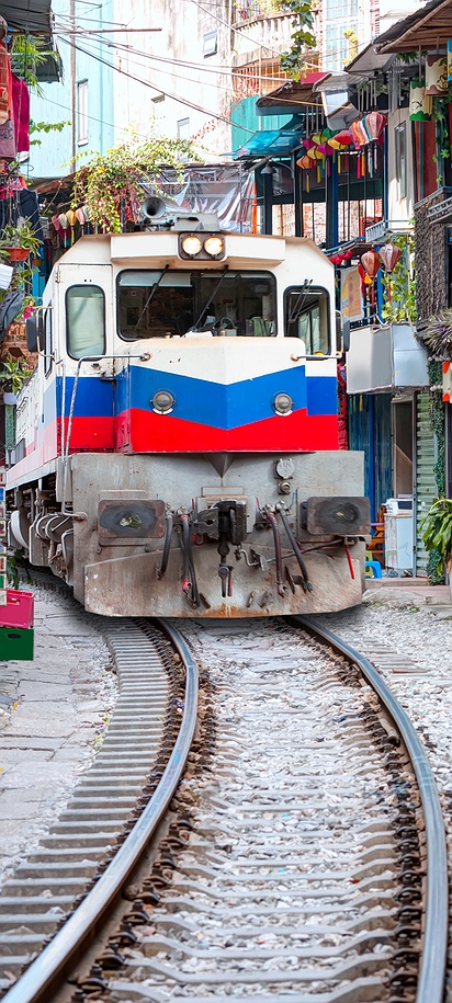 famous Hanoi Train Street in Vietnam