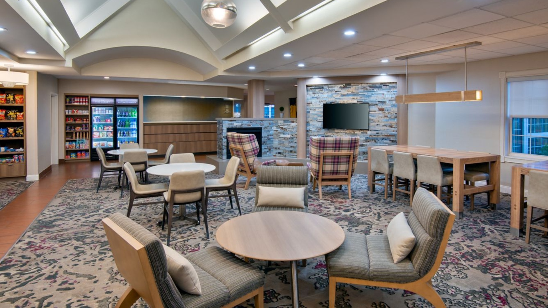 lobby and seating area of the Residence Inn by Marriott Boston Brockton/Easton