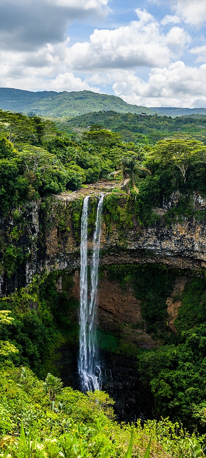 the Chamarel Waterfall located in Mauritius
