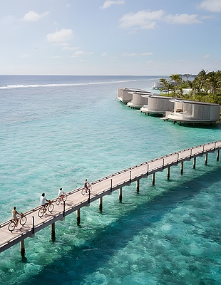 an aerial view of The Ritz-Carlton Maldives, Fari Islands, located in the North Malé Atoll