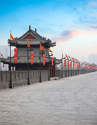 the Forbidden City in Beijing, China, at sunset