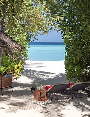 an aerial view of the NH Collection Maldives Havodda Resort