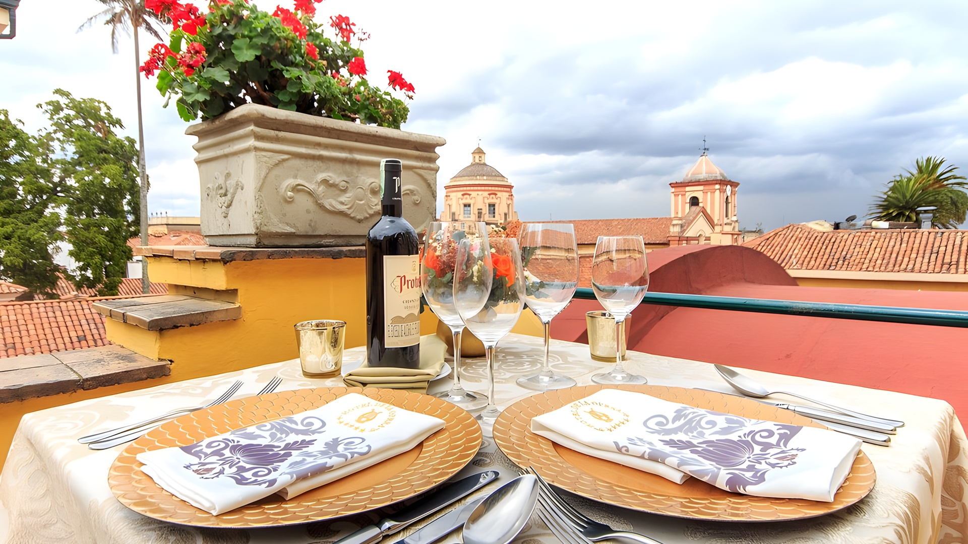 a dining moment at Restaurante El Mirador in Bogotá, Colombia