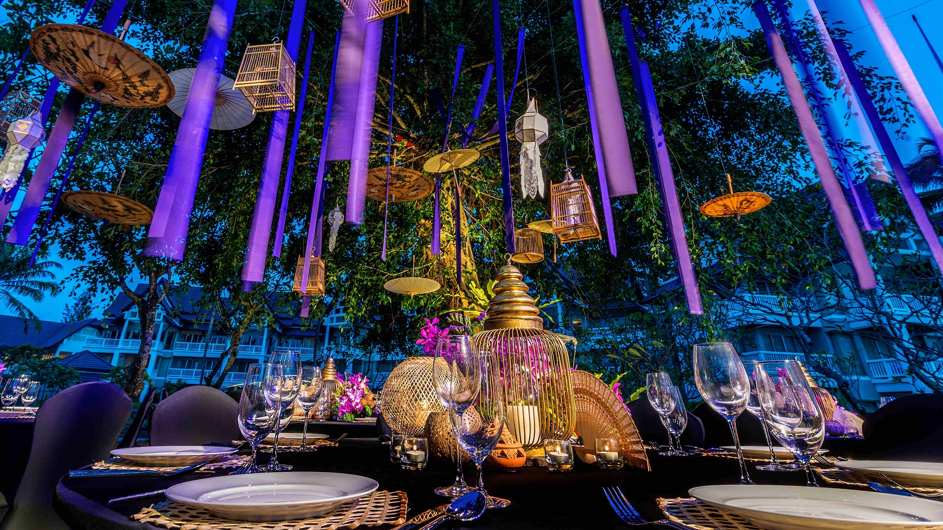 dining table at the Angsana Laguna Phuket resort in Thailand