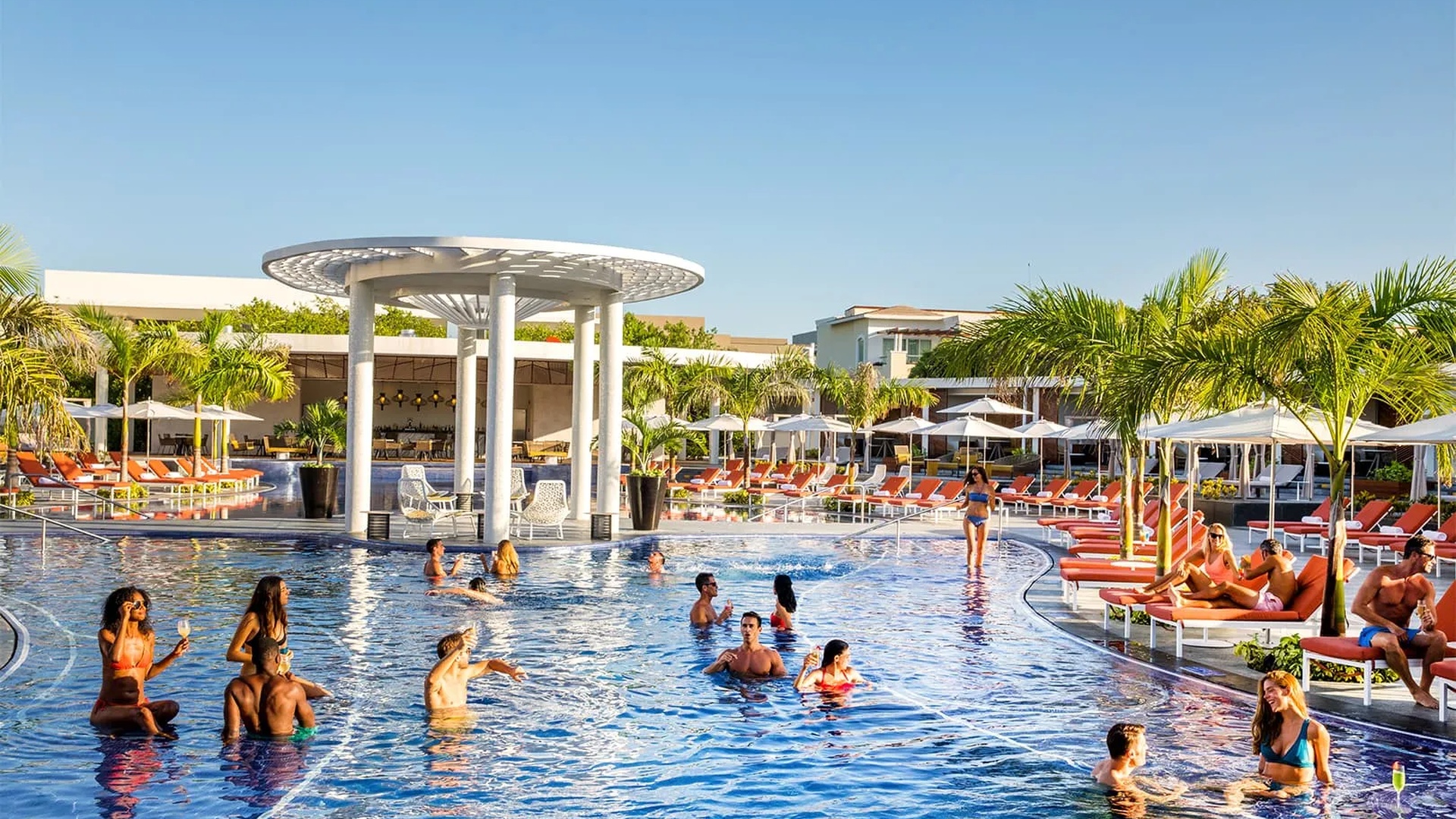 pool area of Moon Palace The Grand in Cancún, Mexico