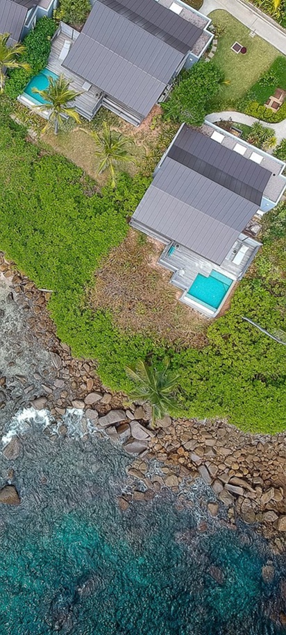 Aerial shot of villas