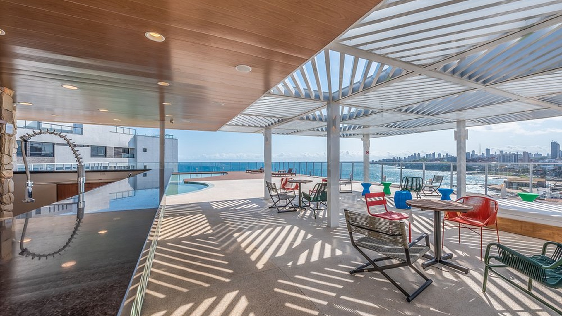 the rooftop area of the Novotel Salvador Rio Vermelho in Salvador, Brazil