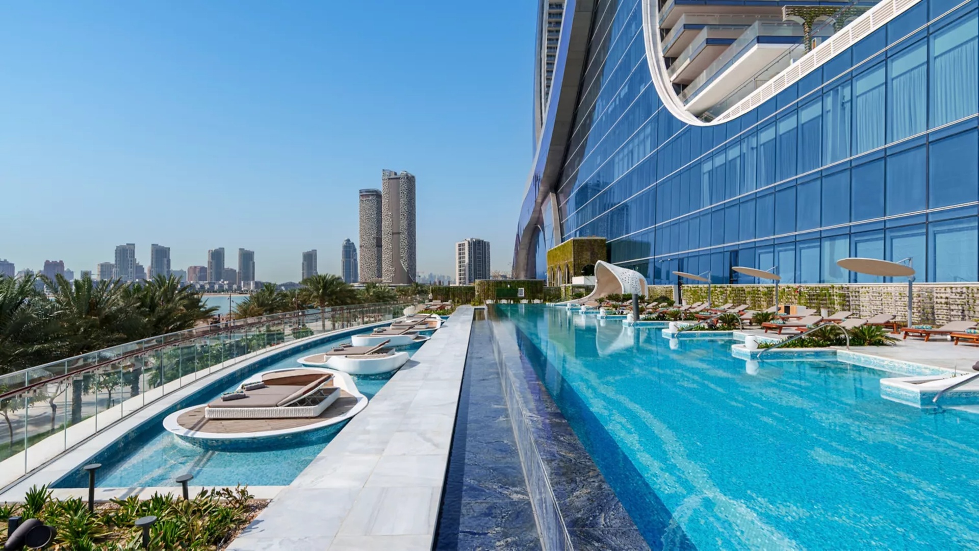 infinity pool at the Raffles Doha hotel