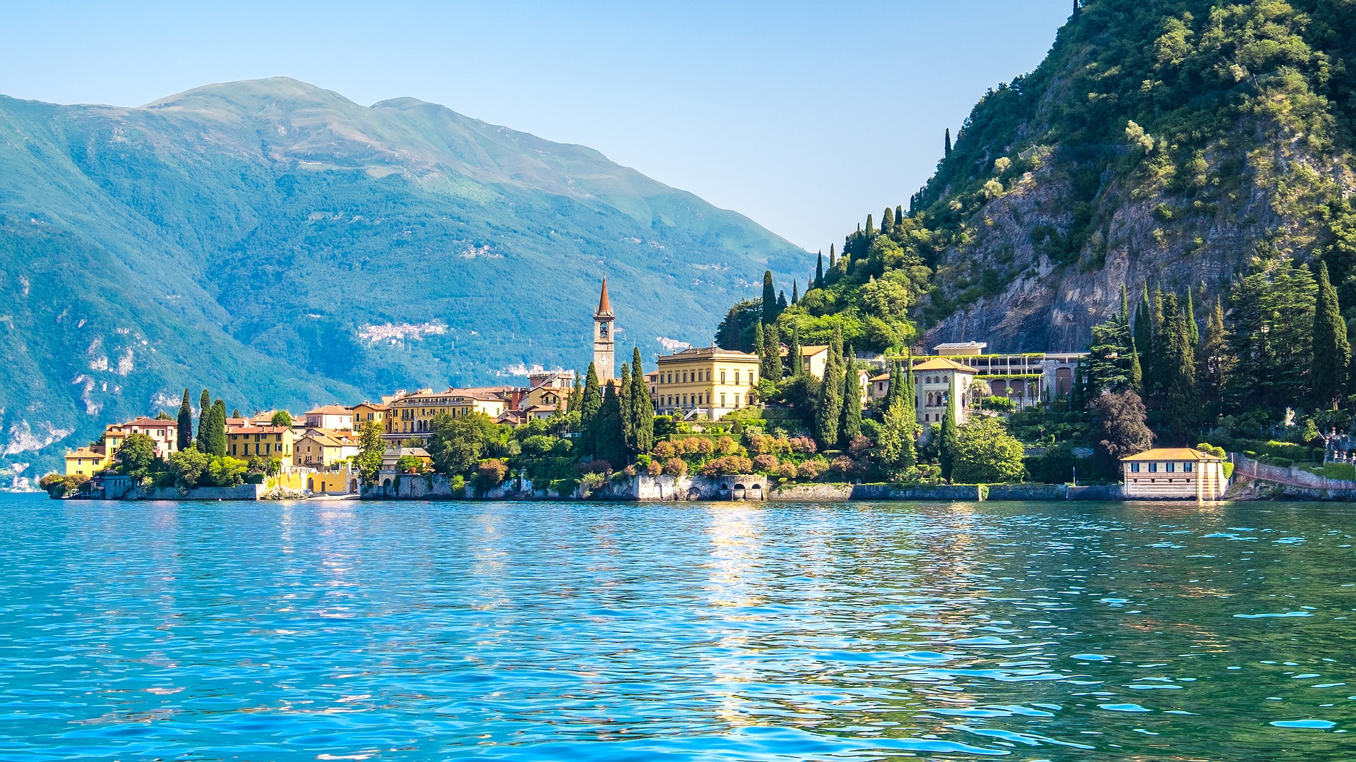 scenic view of Lake Como in Lombardy, Italy