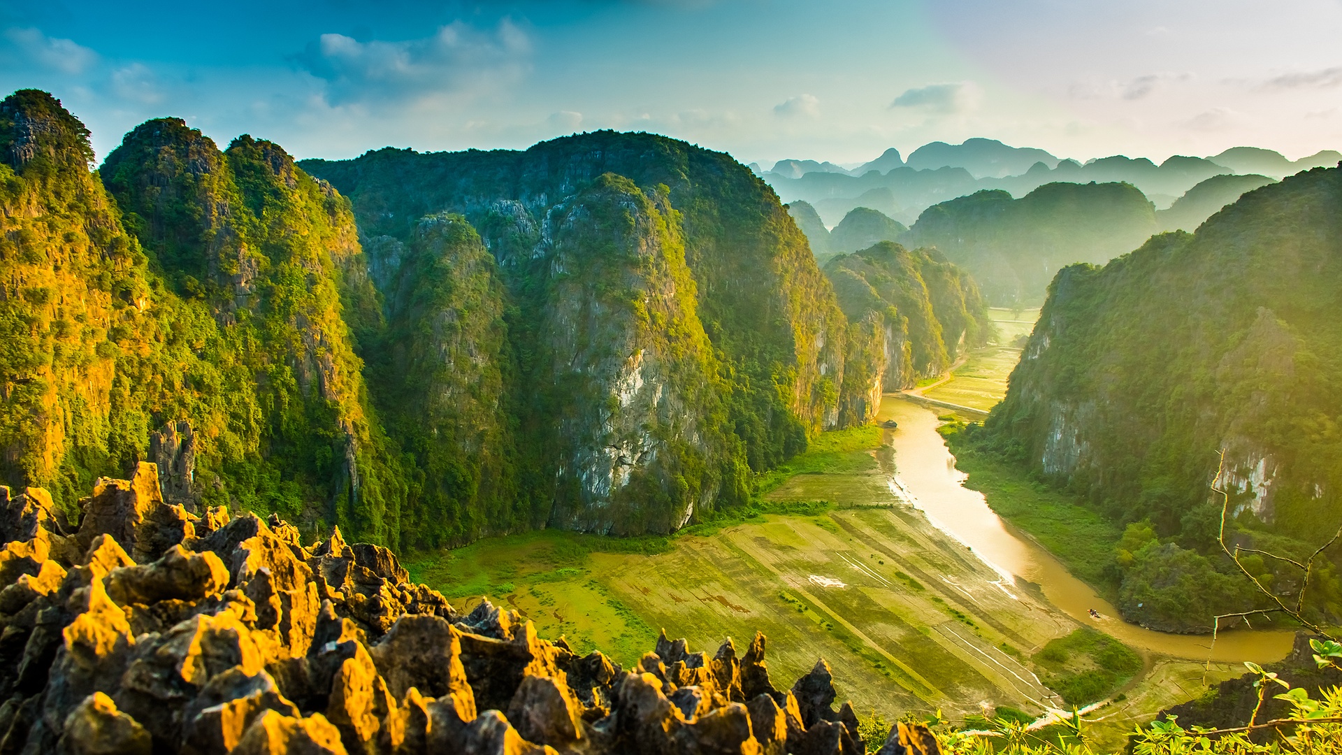 Tràng An Scenic Landscape Complex or Tam Cốc-Bích Động area in Ninh Bình Province, Vietnam
