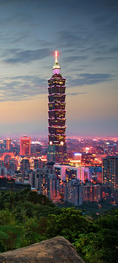 View of Taipei 101 skyscraper in Taiwan