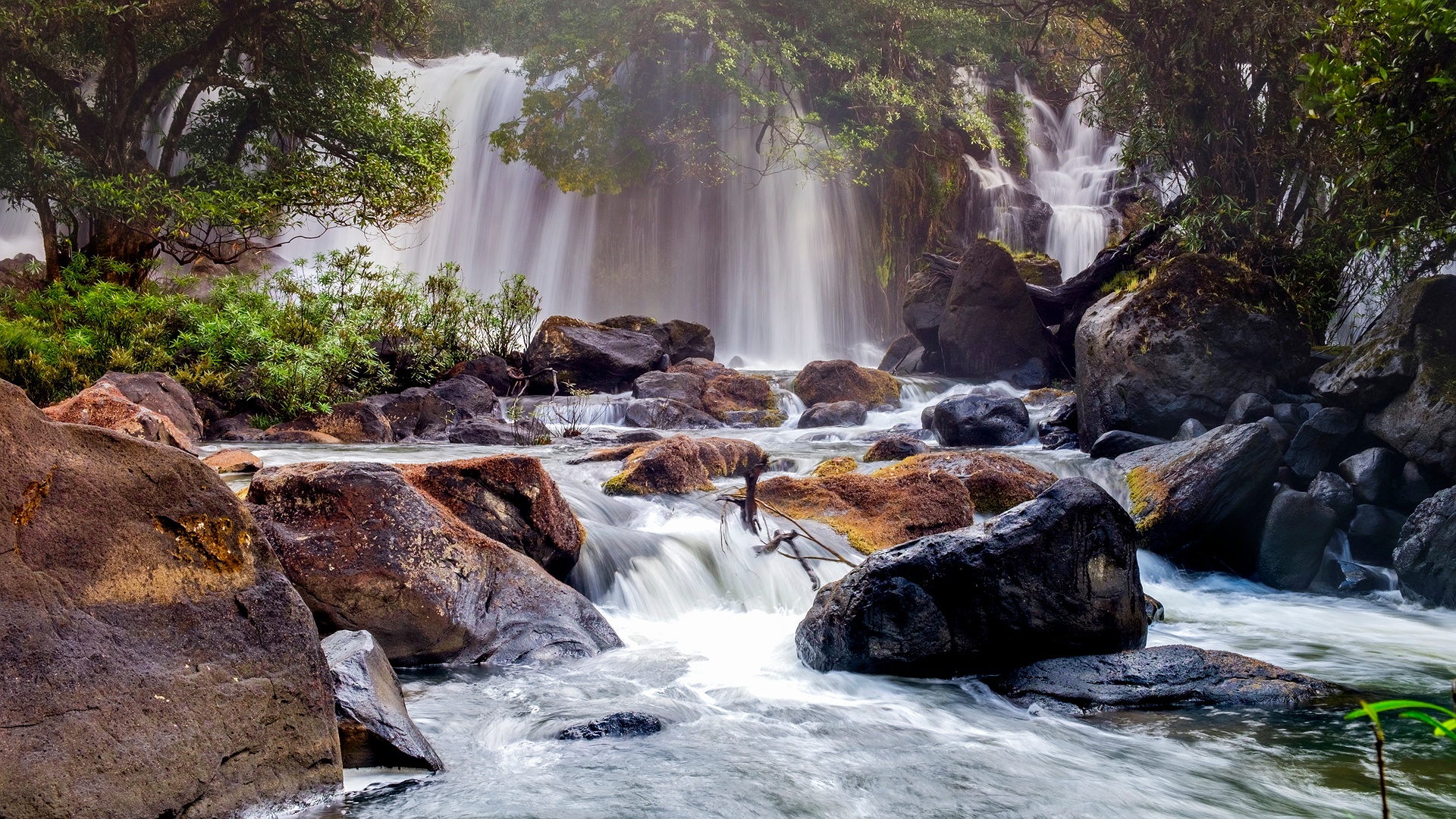 waterfall in the Phnom Kulen National Park in Cambodia