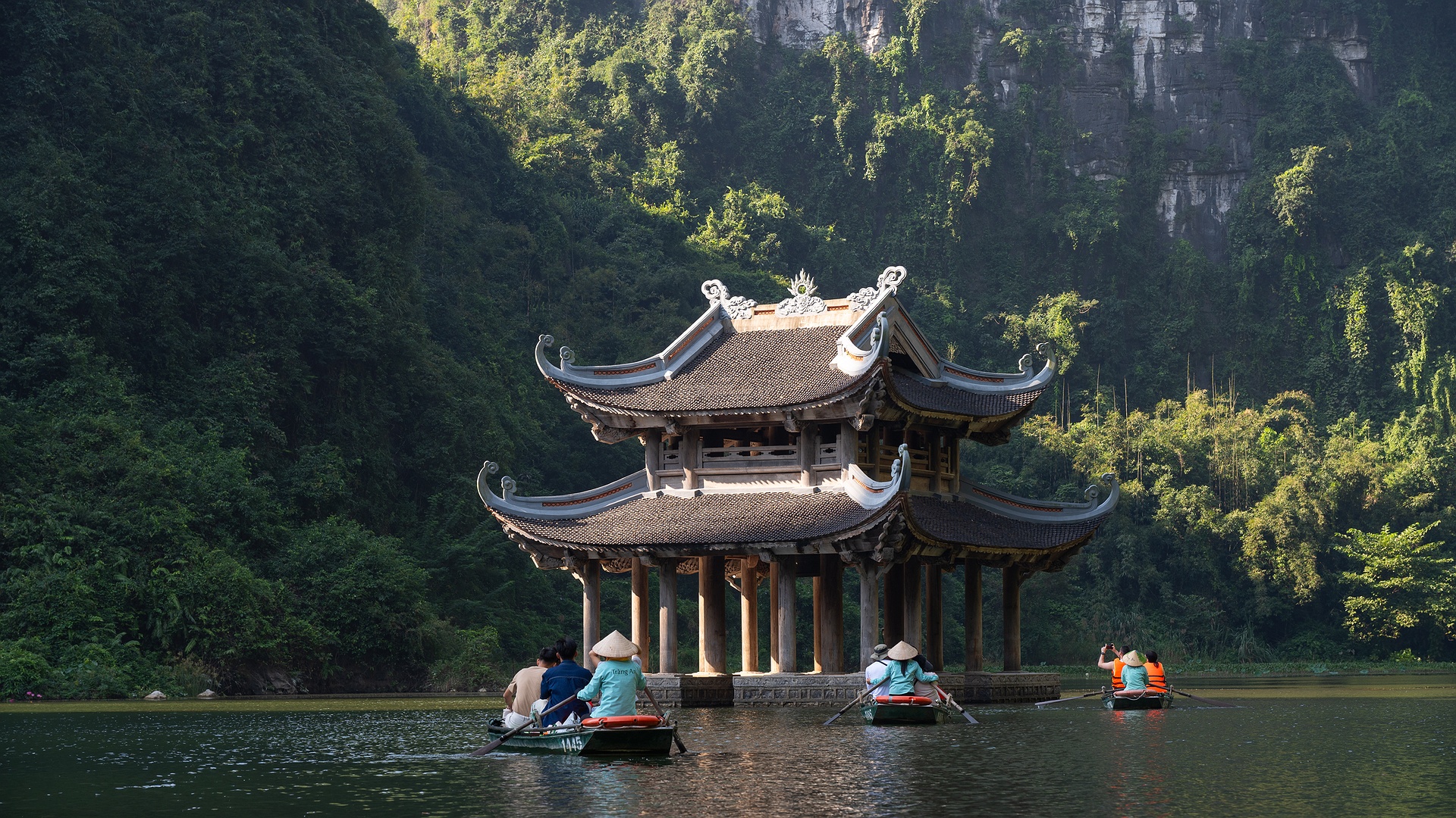 a boat tour in the Tràng An Scenic Landscape Complex in Ninh Bình, Vietnam