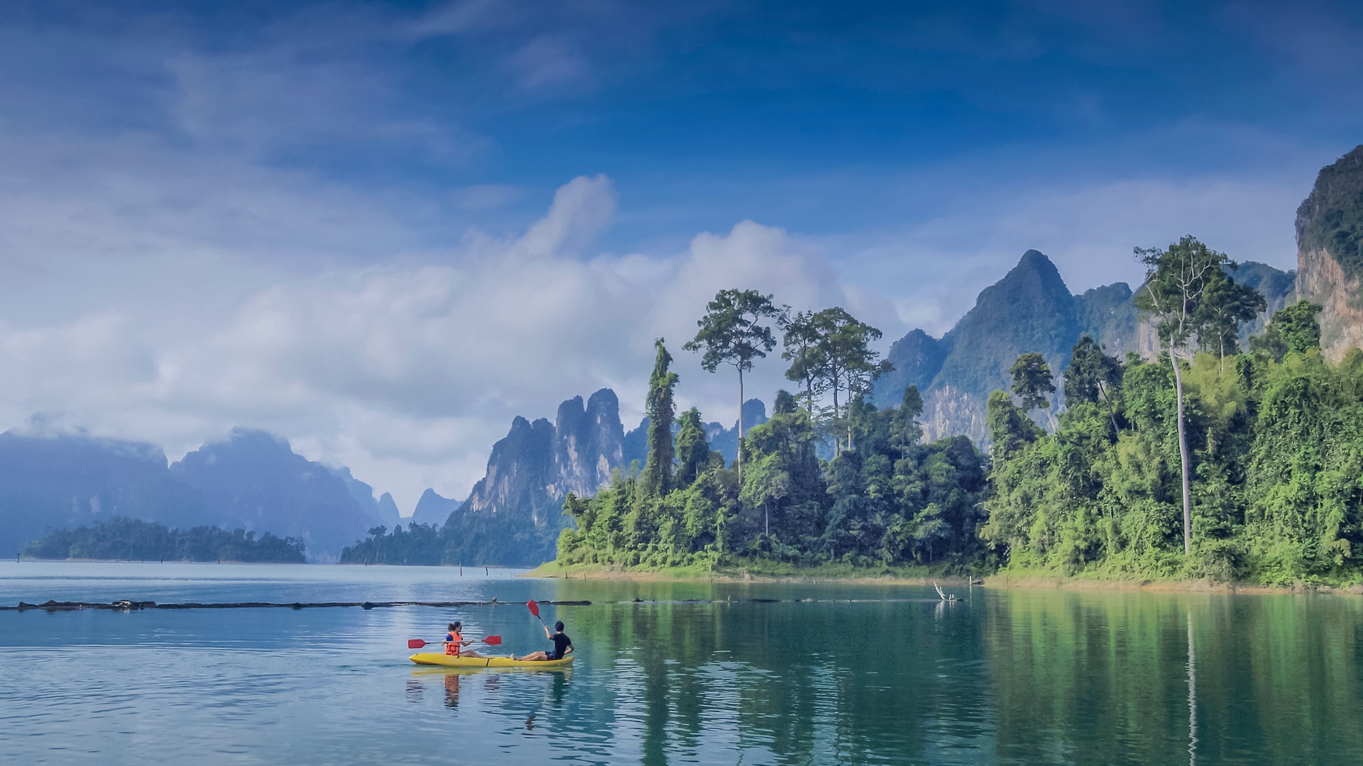 Cheow Lan Lake within Khao Sok National Park in Thailand