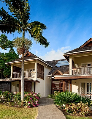an aerial view of the Calabash Hotel in Grenada, located on the secluded L'Anse Aux Epines beach