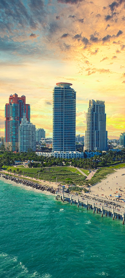 a scenic view of South Pointe in Miami Beach, Florida