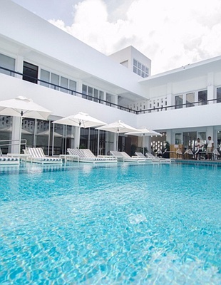 an aerial view of the Bohol Beach Club resort