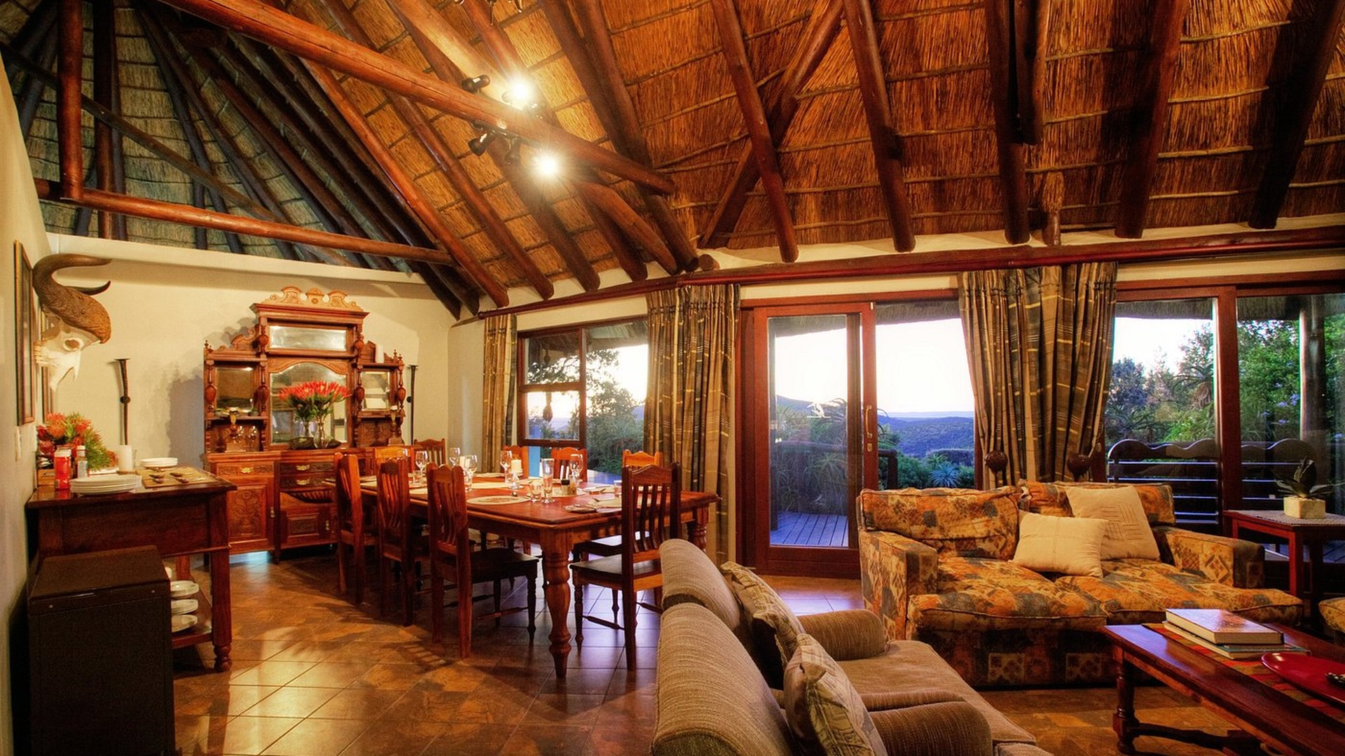 interior of a lodge at the Bellevue Forest Reserve