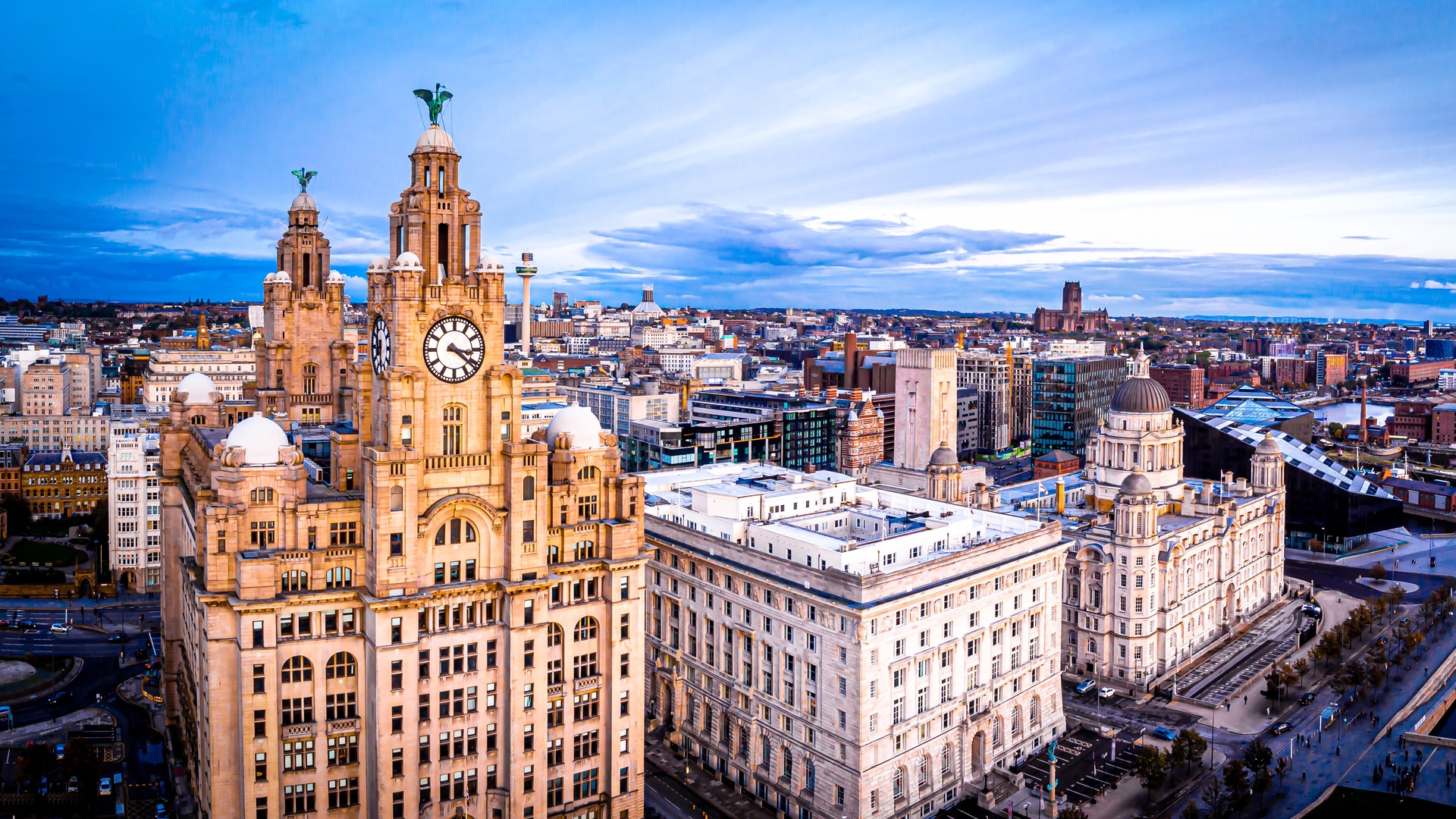 Royal Liver Building on the Liverpool Waterfront