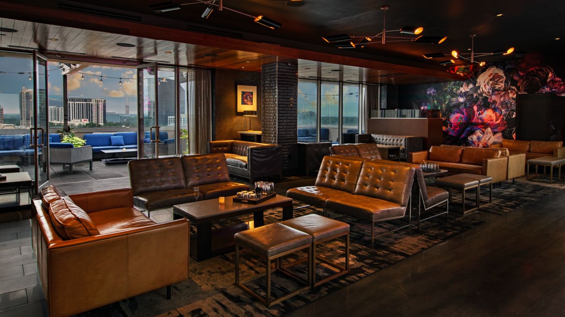 Rosé & Rye rooftop bar located at the Hotel Colee, Atlanta