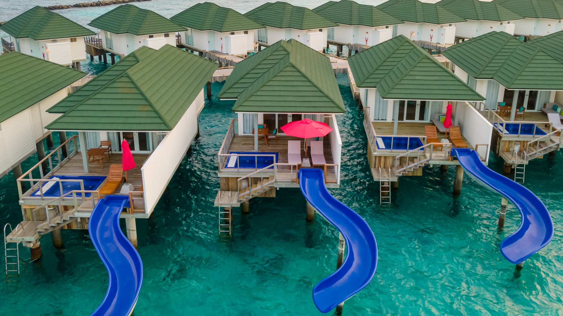Water Villa with Pool + Slide
