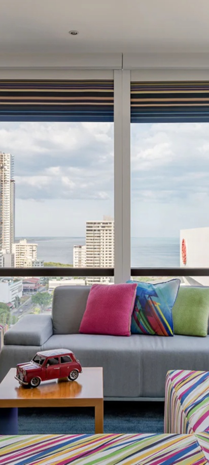 a guest room at the Aloft Panama hotel, located in Panama City, Panama