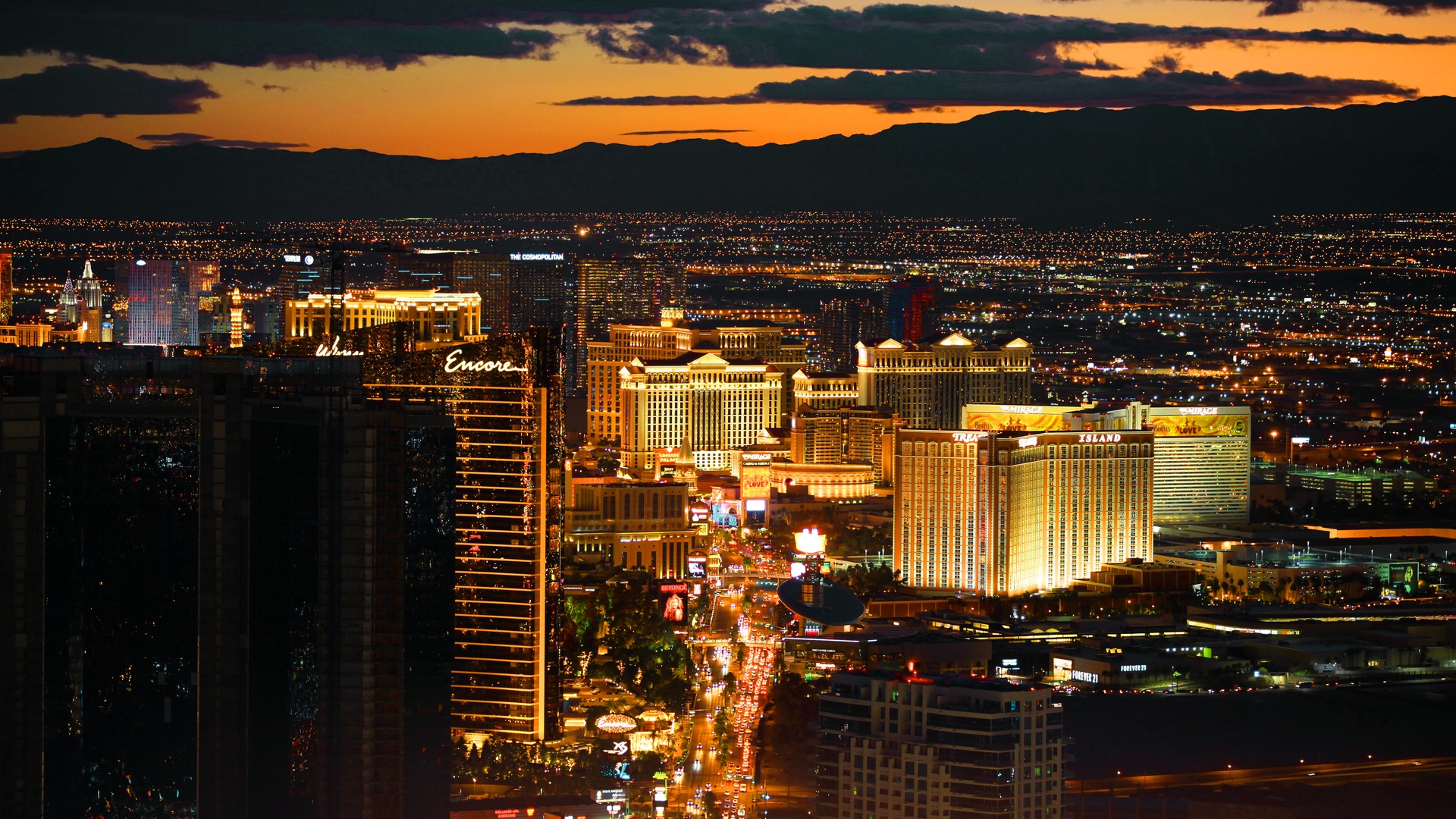 Las Vegas Strip at night in Nevada