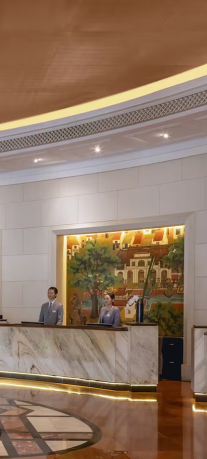 lobby of the Meliá Hanoi hotel