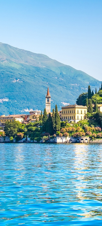 scenic view of Lake Como in Lombardy, Italy