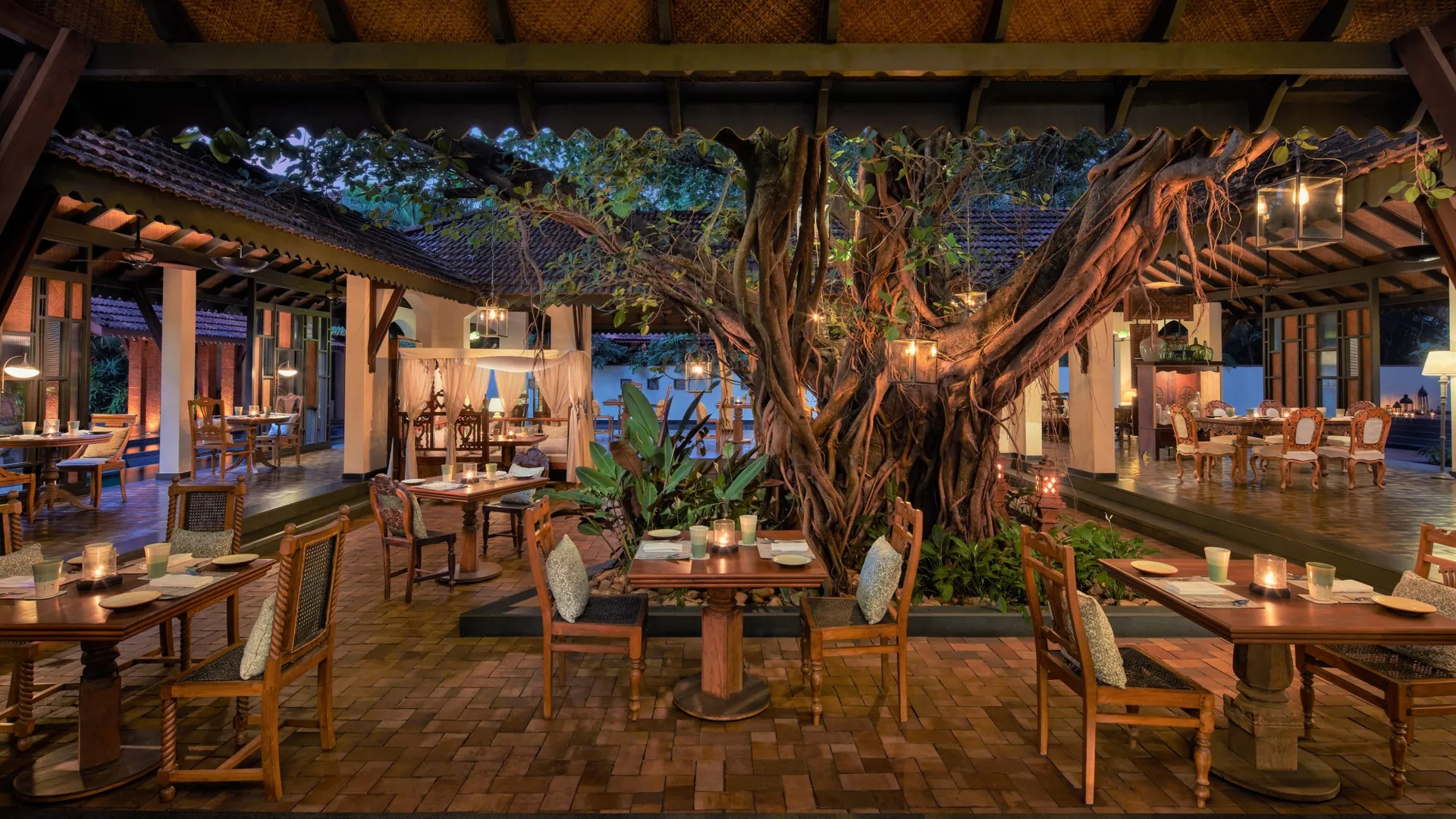 restaurant at the Alila Diwa Goa resort