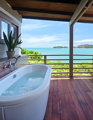 view of Promthep Cape and Nai Harn Beach in Phuket, Thailand