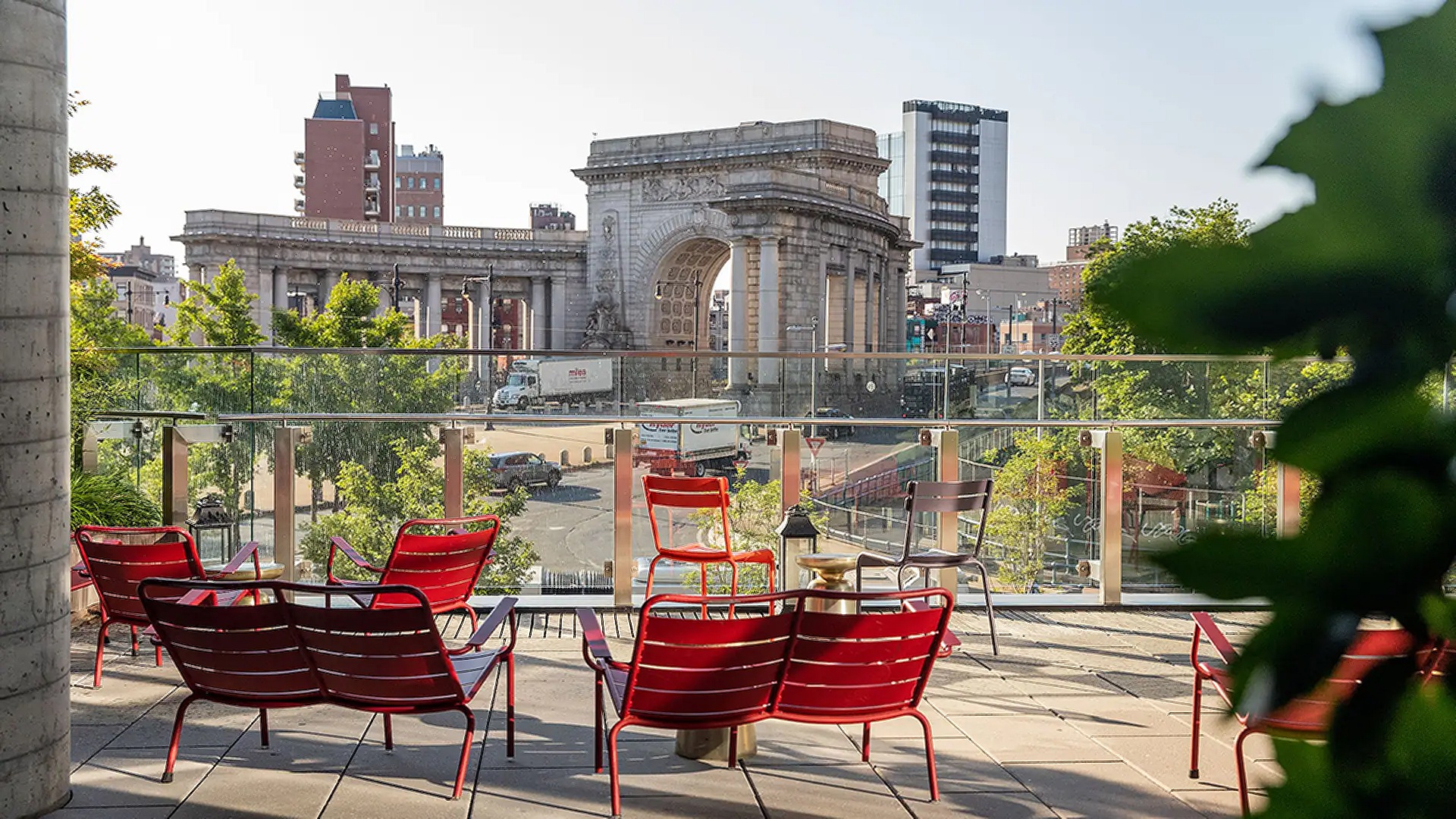 outdoor terrace of Hotel 50 Bowery